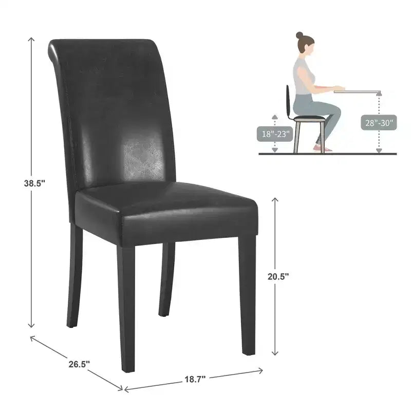 Chaise de salle à manger en similicuir (lot de 2)