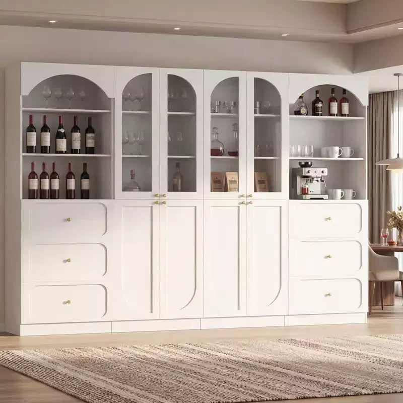 Meuble de rangement pour garde-manger avec portes, lot de 2 bibliothèques avec portes vitrées et étagères