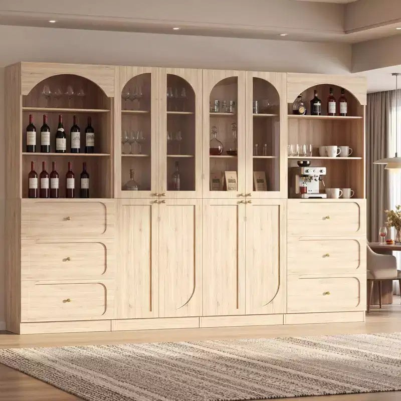 Meuble de rangement pour garde-manger avec portes, lot de 2 bibliothèques avec portes vitrées et étagères