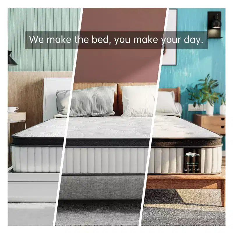 Matelas hybride à ressorts et mousse à mémoire de forme - Compatible avec les lits plateformes