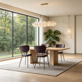Chaise de salle à manger contemporaine moderne en similicuir avec dossier fendu (Lot de 2)