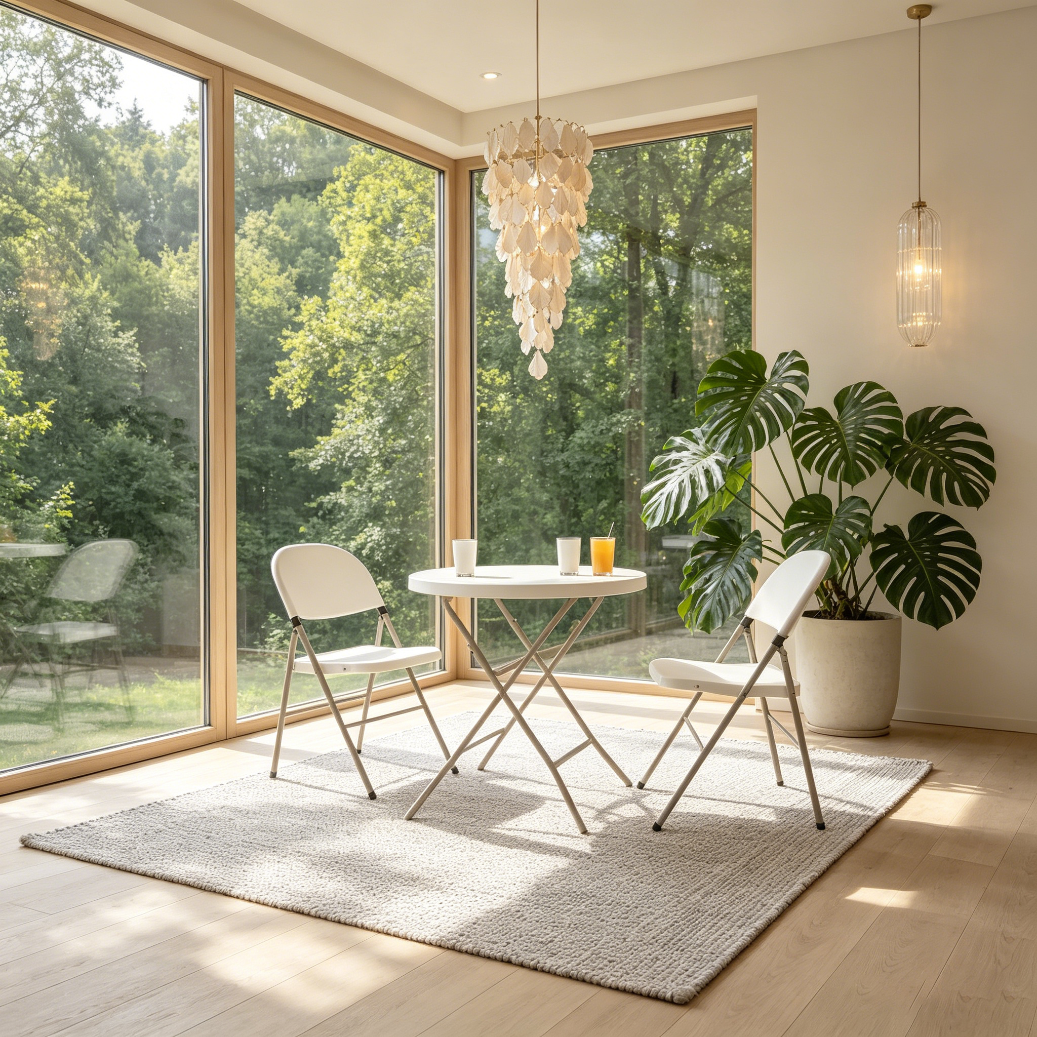 Table pliante en plastique blanc, à pied rond en granite