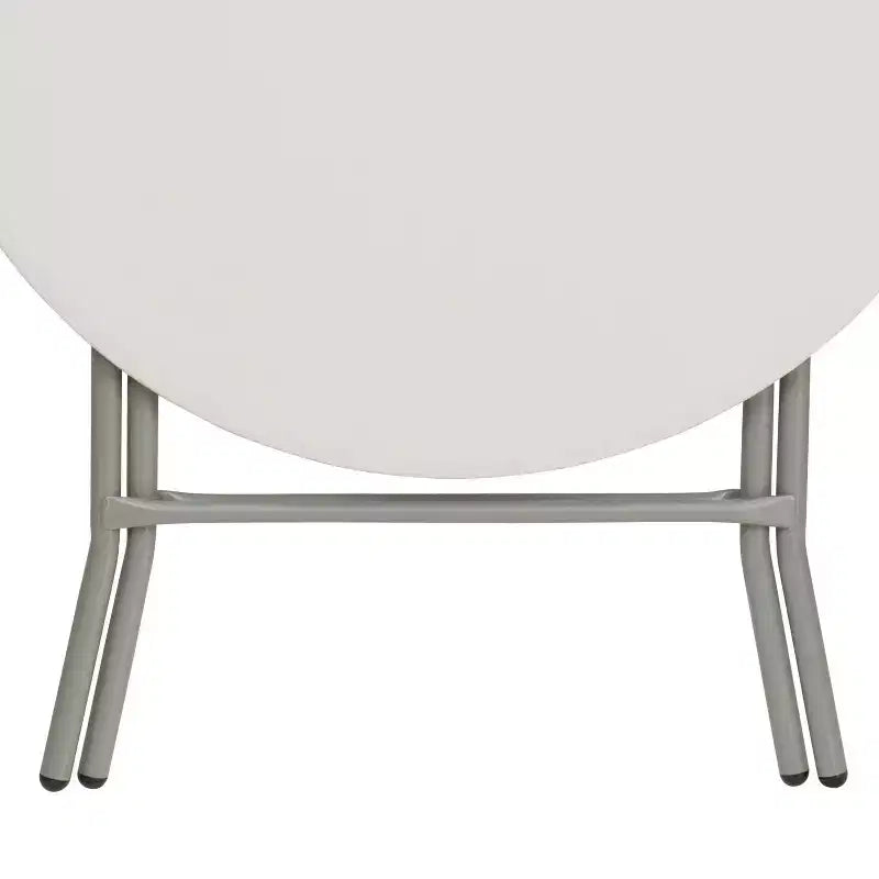 Table pliante en plastique blanc, à pied rond en granite