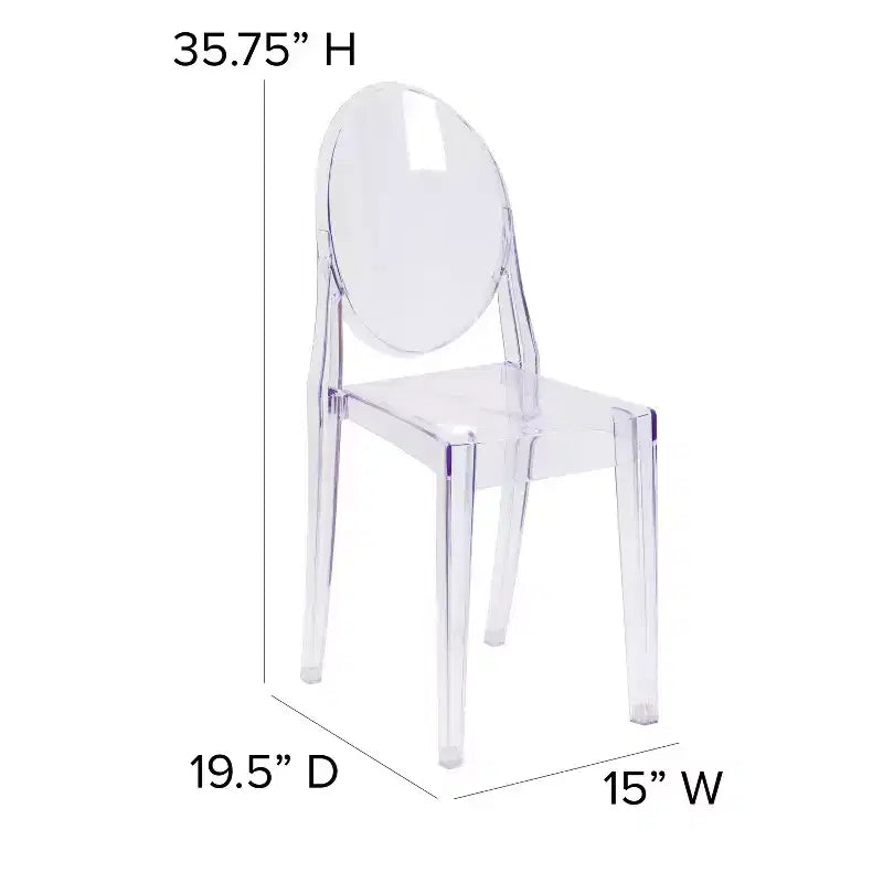 Chaise Ghost latérale en Cristal Transparent