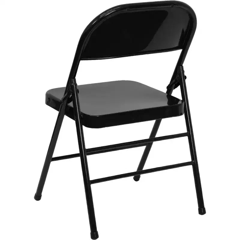 Chaise pliante en métal à triple renfort et double charnière - Lot de 2