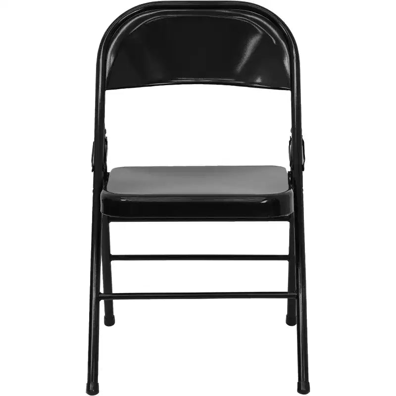 Chaise pliante en métal à triple renfort et double charnière - Lot de 2
