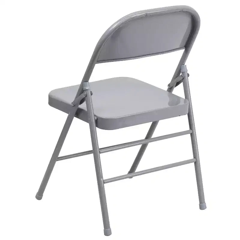Chaise pliante en métal à triple renfort et double charnière - Lot de 2