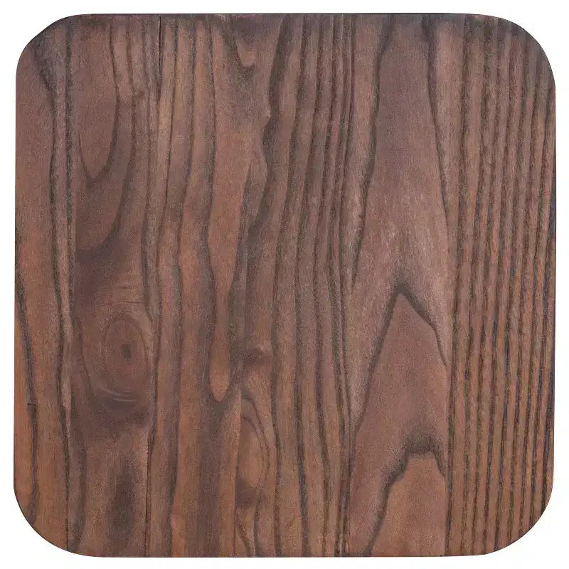 Tabouret de bar en métal sans dossier avec assise en bois