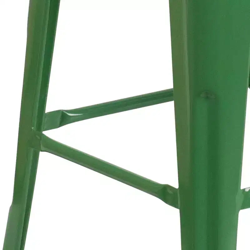 Tabouret de bar en métal sans dossier avec assise en bois