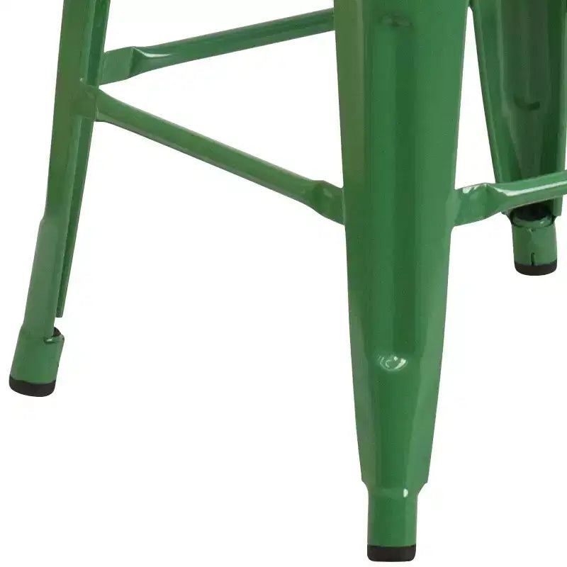 Tabouret de bar en métal sans dossier avec assise en bois