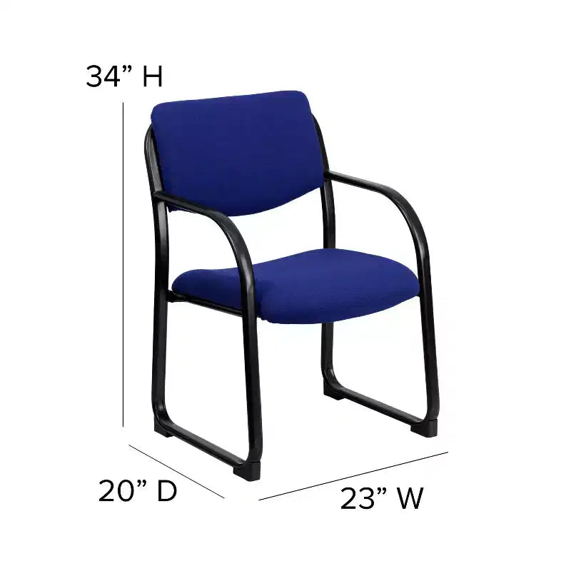 Fauteuil de réception latéral de direction en tissu avec piètement luge