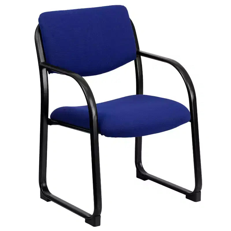 Fauteuil de réception latéral de direction en tissu avec piètement luge